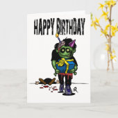 ゾンビのバースデー・カード カード (黄色い花)