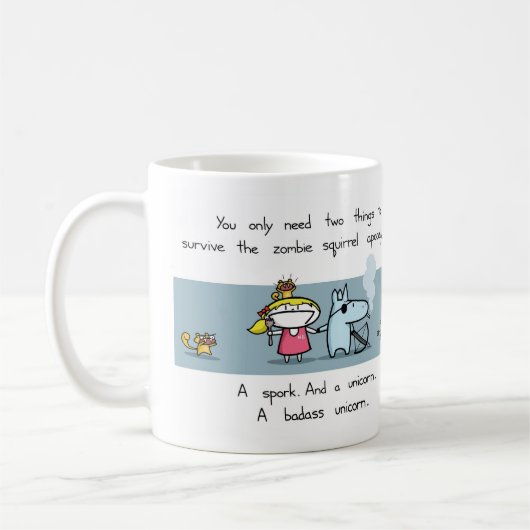 ゾンビのリスの黙示録のマグ コーヒーマグカップ (左)