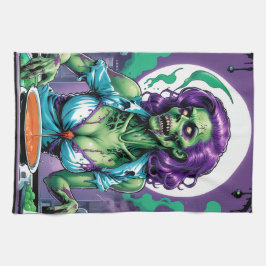 ゾンビの刺し音：不気味な料理創造 キッチンタオル