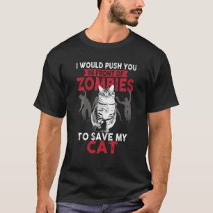 ゾンビの前で俺のCaに押し救入れる Tシャツ