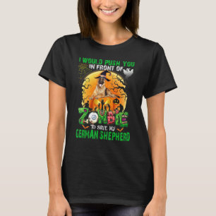 ゾンビの前で私のドイツ救人に押し付ける Tシャツ