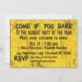 ゾンビの前方にハロウィンの警告の招待状 招待状 (裏面)