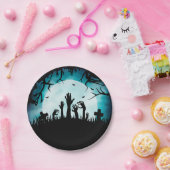 ゾンビの墓地のハロウィンの紙皿 ペーパープレート (パーティー)