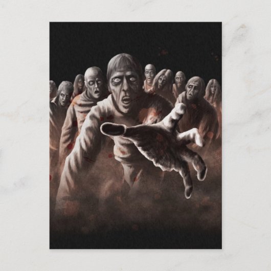 ゾンビの大群 ポストカード (正面)