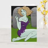 ゾンビの女の子カード カード (黄色い花)