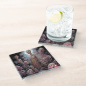 ゾンビの完全に死んでいな巣ホラーアート ガラスコースター (アングル)