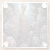 ゾンビの完全に死んでいな巣ホラーアート ガラスコースター (裏面)