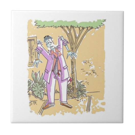 ゾンビの小さいタイル タイル (正面)