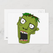 ゾンビの怖い死んだハロウィンの顔の漫画 ポストカード (正面/裏面)