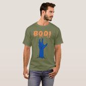 ゾンビの手ハロウィンデザイン BOO! Tシャツ (正面フル)