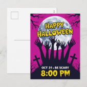 ゾンビの手 ハロウィン フルムーン シーズンポストカード (正面/裏面)
