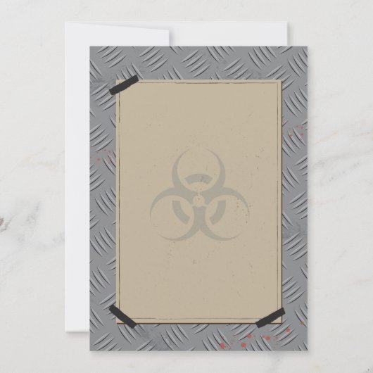 ゾンビの発生の招待のハロウィンによって感染させる区域 招待状 (裏面)