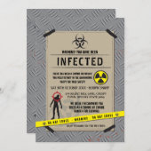 ゾンビの発生の招待のハロウィンによって感染させる区域 招待状 (正面/裏面)