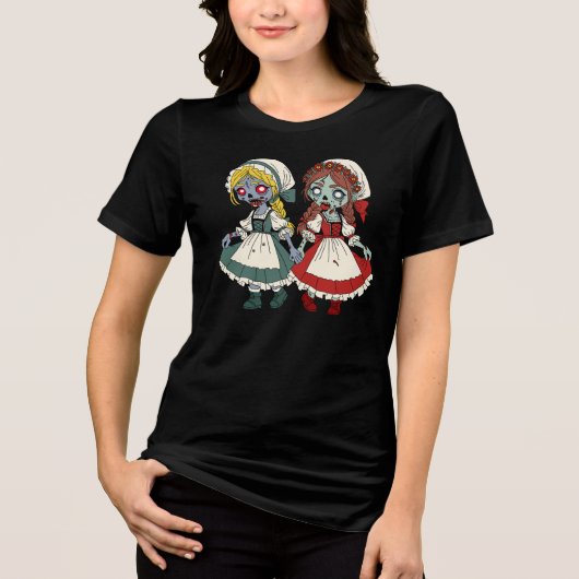 ゾンビの白雪姫と赤いばら トライブレンドTシャツ (正面)