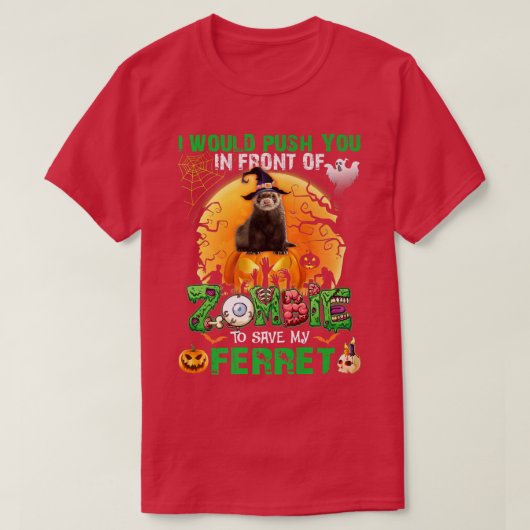 ゾンビの目の前で怖い思い出救して Tシャツ (デザイン正面)