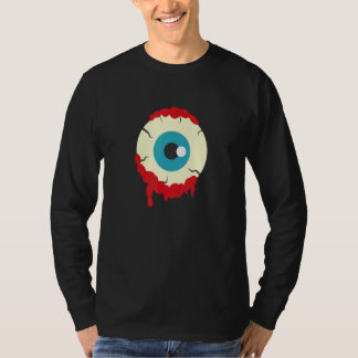 ゾンビの目玉 怖いハロウィーン 恐怖のゾンビ 男性用 Tシャツ