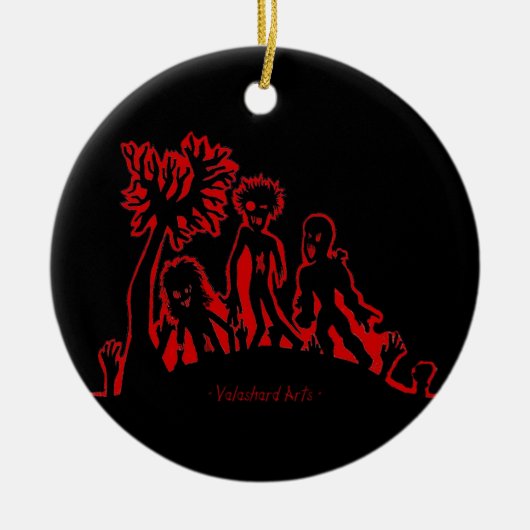 ゾンビの立上がるオーナメント セラミックオーナメント (正面)