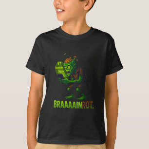 ゾンビの脳が腐る面白いミーム 6 7 ハロウィン 少年 Tシャツ