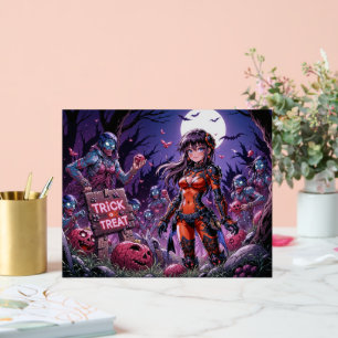 ゾンビの脳みそをハロウィンのお菓子替わりに配ってます アクリルサイン