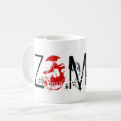 ゾンビの血の（ばちゃばちゃ）跳ねるおよび赤いスカル-マグ コーヒーマグカップ (正面左)