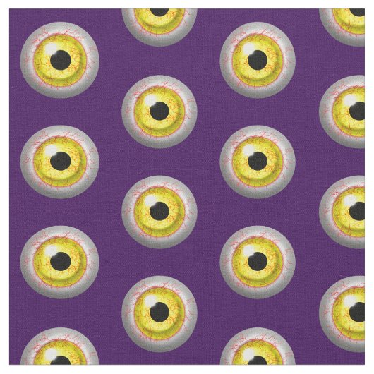ゾンビの血走る目の膨らみのおもしろいパターン ファブリック (クローズアップ)