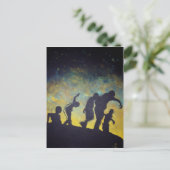 ゾンビの行列 シルエット ホラーアート ポストカード (スタンド正面)