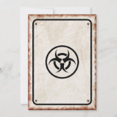 ゾンビの誕生日パーティーと注意の錆びたサイン 招待状 (裏面)