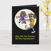 ゾンビの謎のハロウィンおもしろいなカード カード (黄色い花)