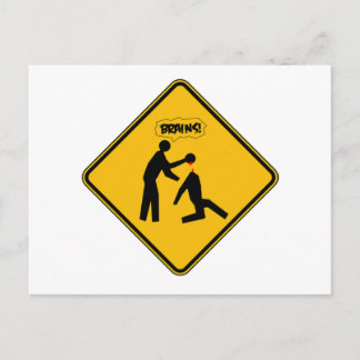 ゾンビの警告標識 ポストカード