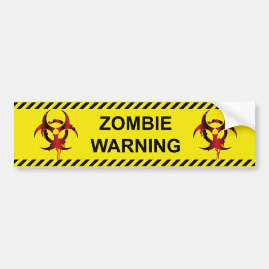 ゾンビの警告 バンパーステッカー (正面)