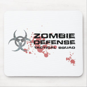 ゾンビの防衛戦術的な分隊のmousepadの白 マウスパッド