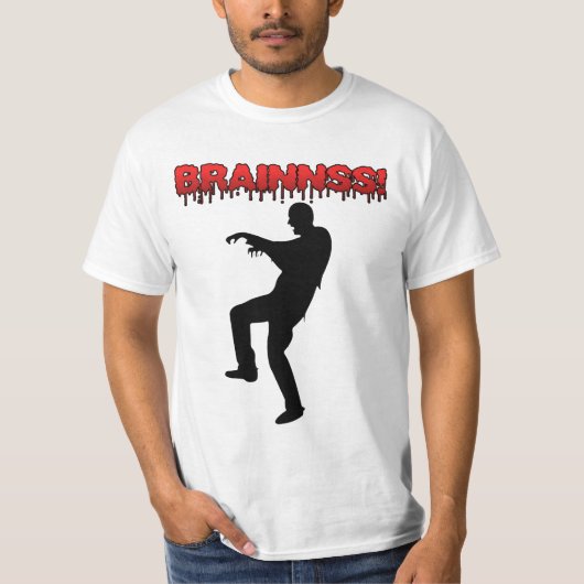 ゾンビの頭脳のハロウィンのワイシャツ Tシャツ (正面)