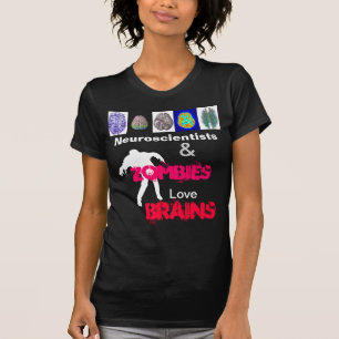 ゾンビの頭脳の女性のティー Tシャツ
