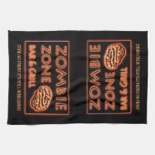 ゾンビの食べ物のように新鮮なまだハロウィーンを叫ぶ キッチンタオル (横)