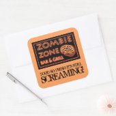 ゾンビの食べ物のように新鮮なまだハロウィーンを叫ぶ スクエアシール (封筒)