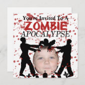 ゾンビの黙示録の侵入に写真を追加する 招待状 (正面/裏面)