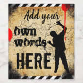 ゾンビの黙示録をテーマにしたカスタム ウェディング ワインボトルのラベル ワインラベル (シングルラベル)