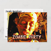 ゾンビの黙示録ハロウィンパーティーの招待状 ポストカード (正面/裏面)