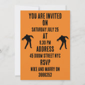 ゾンビの黙示録パーティーの招待状 招待状 (裏面)