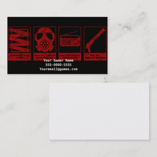 ゾンビのApocaplypseのビデオゲームのゲーマーの名刺 名刺