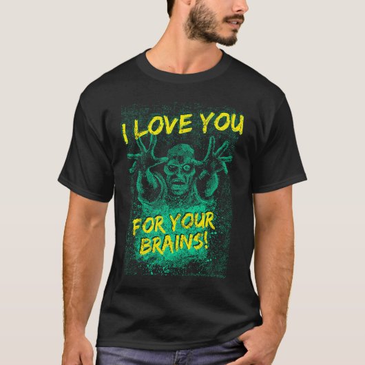ゾンビはあなたの脳が大好きTシャツ メンズ レディース Tシャツ (正面)