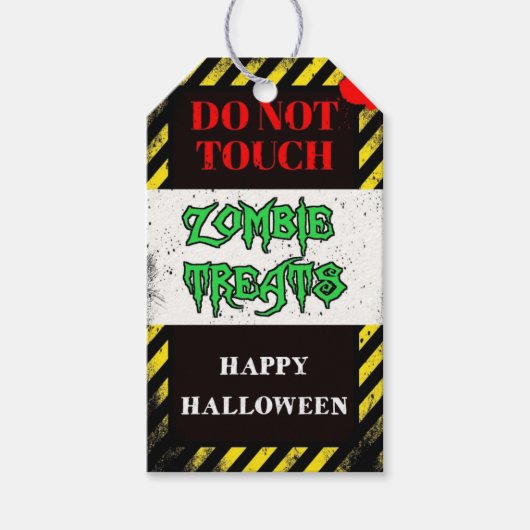 ゾンビはハロウィーンのパーティーの好意を扱う ギフトタグ (正面)