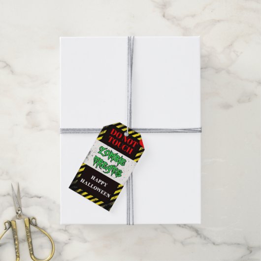 ゾンビはハロウィーンのパーティーの好意を扱う ギフトタグ (より糸付き)