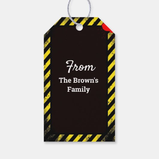 ゾンビはハロウィーンのパーティーの好意を扱う ギフトタグ (裏面)