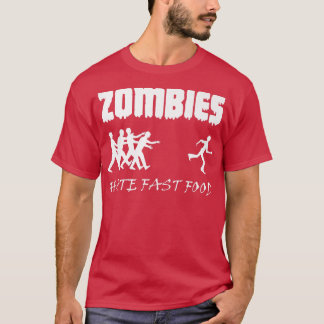 ゾンビはファストフードゾンビおかしなハロウィーン6968 Tシャツ