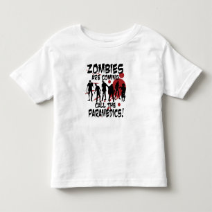 ゾンビは呼出しを救急医療隊員の子供のワイシャツ来ています トドラーTシャツ