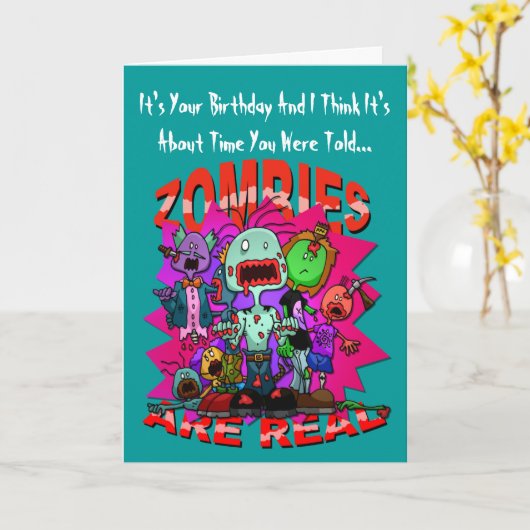 ゾンビは実質の挨拶状です カード (黄色い花)