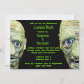 ゾンビは恐ろし来いハロウィーンの両面 招待状 (裏面)