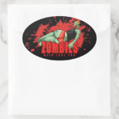 ゾンビは愛のステッカーが必要 楕円形シール (バッグ)