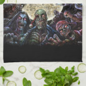 ゾンビは攻撃します(ゾンビの大群) キッチンタオル (折り畳み)